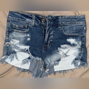 American Eagle Outfitters Hi-Rise Blue Denim Shortie